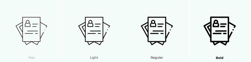 questionnaire icon. Thin, Light, Regular And Bold style design isolated on white background vector