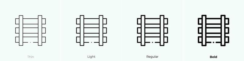 rail icon. Thin, Light, Regular And Bold style design isolated on white background vector