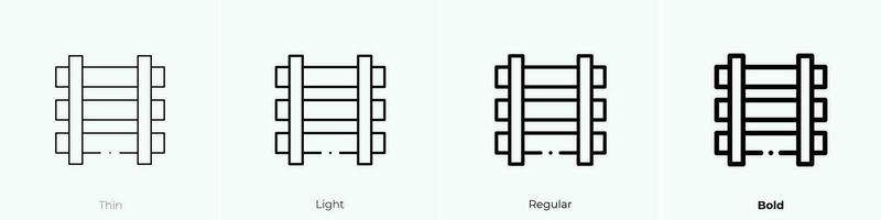 carril icono. delgado, luz, regular y negrita estilo diseño aislado en blanco antecedentes vector