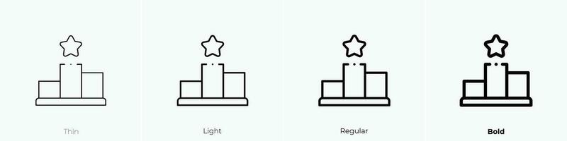 clasificación icono. delgado, luz, regular y negrita estilo diseño aislado en blanco antecedentes vector