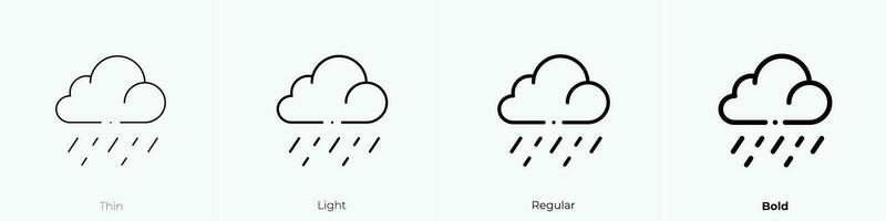 rain icon. Thin, Light, Regular And Bold style design isolated on white background vector