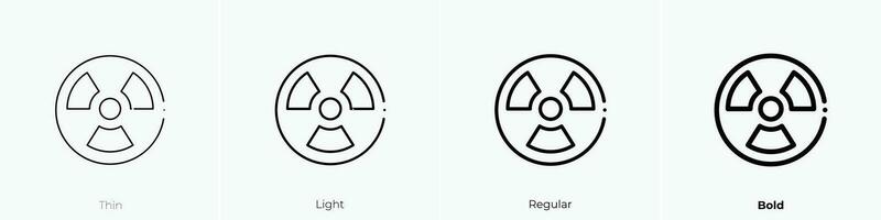 radioactive icon. Thin, Light, Regular And Bold style design isolated on white background vector