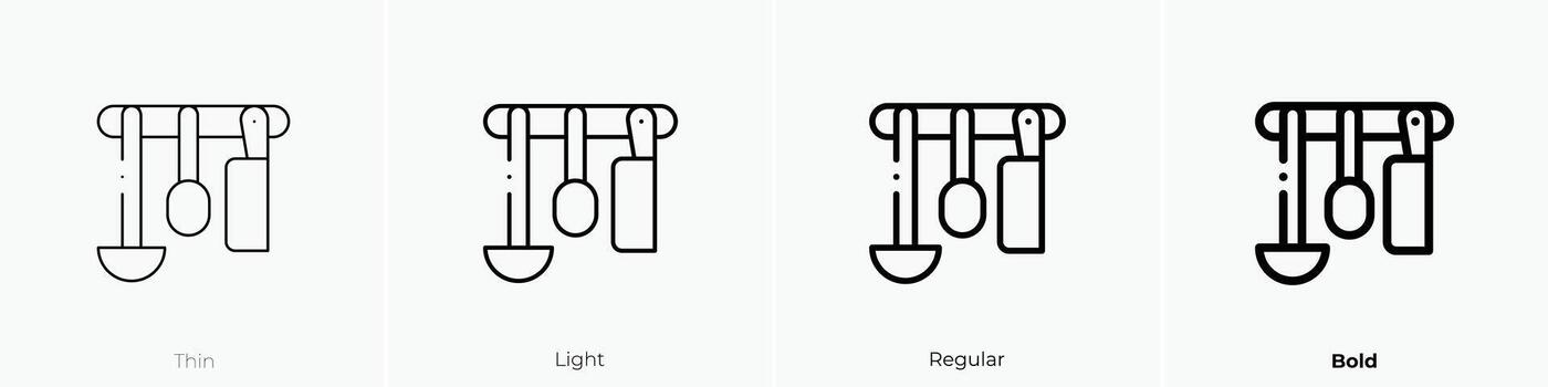 rack icon. Thin, Light, Regular And Bold style design isolated on white background vector
