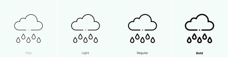 raining icon. Thin, Light, Regular And Bold style design isolated on white background vector