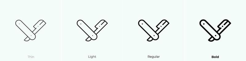 razor icon. Thin, Light, Regular And Bold style design isolated on white background vector