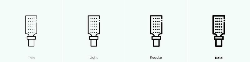 raspar icono. delgado, luz, regular y negrita estilo diseño aislado en blanco antecedentes vector