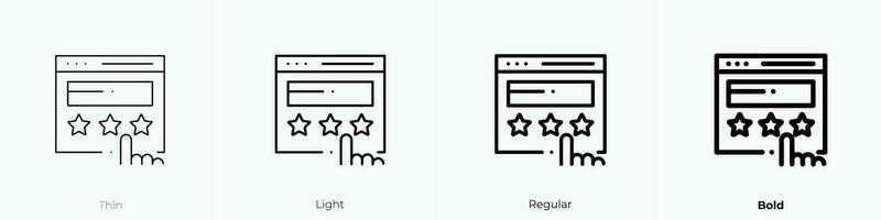 clasificación icono. delgado, luz, regular y negrita estilo diseño aislado en blanco antecedentes vector