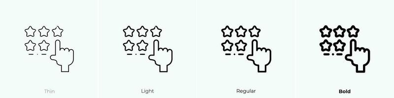 rating icon. Thin, Light, Regular And Bold style design isolated on white background vector