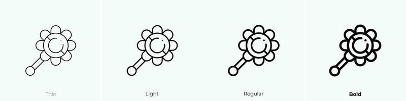 rattle icon. Thin, Light, Regular And Bold style design isolated on white background vector