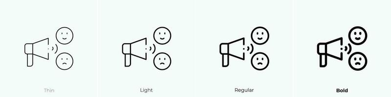 clasificación icono. delgado, luz, regular y negrita estilo diseño aislado en blanco antecedentes vector