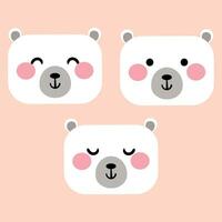 Cute illustration of cartoon white bear with cute handwriting. cute animal wallpapers, backgrounds and cards vector