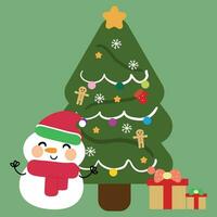 Hand drawing cartoon Christmas card, wallpaper, background. cute Christmas wallpaper vector