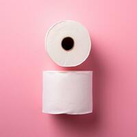 AI generated Toilet paper on isolated light background - AI generated image photo