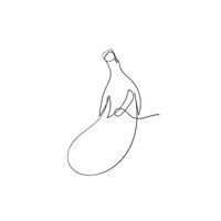 continuous line drawing eggplant illustration vector