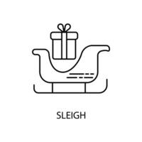 Christmas Sleigh concept line icon. Simple element illustration. Christmas Sleigh concept outline symbol design. vector