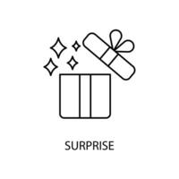 surprise concept line icon. Simple element illustration. surprise concept outline symbol design. vector