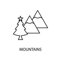 mountains concept line icon. Simple element illustration. mountains concept outline symbol design. vector