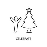 celebrate concept line icon. Simple element illustration. celebrate concept outline symbol design. vector