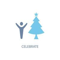 celebrate concept line icon. Simple element illustration. celebrate concept outline symbol design. vector