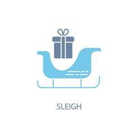 Christmas Sleigh concept line icon. Simple element illustration. Christmas Sleigh concept outline symbol design. vector