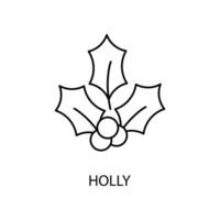 holly concept line icon. Simple element illustration. holly concept outline symbol design. vector