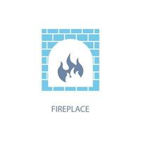Fireplace concept line icon. Simple element illustration. Fireplace concept outline symbol design. vector
