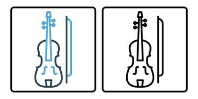 violin icon. icon related to music, music instrument. line icon style. simple vector design editable