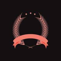 Pink laurel wreath vector