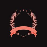 Pink laurel wreath vector