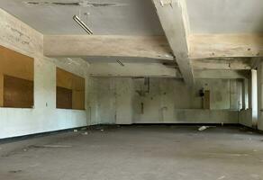 interior of an old abandoned building. photo