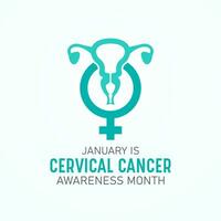 cervical cáncer conciencia mes es observado cada año en enero. enero es cervical cáncer conciencia mes. vector modelo para bandera, saludo tarjeta, póster con antecedentes. vector ilustración.
