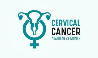 Cervical cancer awareness month is observed every year in january. January is cervical cancer awareness month. Vector template for banner, greeting card, poster with background. Vector illustration.