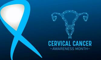 Cervical cancer awareness month is observed every year in january. Low poly style design. Vector template for banner, greeting card, poster with geometric background.