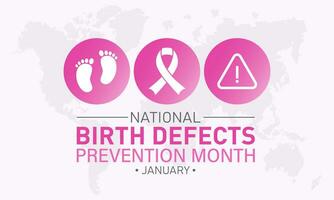 National Birth Defects Prevention Month Is Observed Every Year In January. Birth Defects Awareness Month, Vector Template For Banner, Greeting Card, Poster With Background. Vector Illustration.