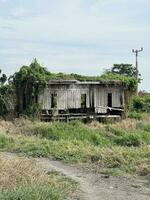 old abandoned house in the village photo