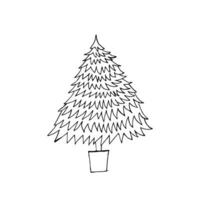 doodle de árbol de navidad vector