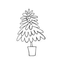 doodle de árbol de navidad vector