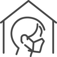 Home outline icon symbol vector image. Illustration of the house real estate graphic property design image