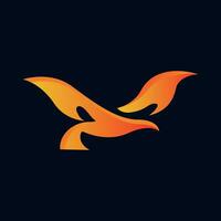 Modern fire bird logo illustration design vector. vector