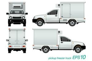 Pickup Truck with Refrigerator Container vector