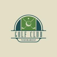 golf club emblem logo vector illustration template icon graphic design. stick and ball of sport sign or symbol for tournament or league tim with badge shield concept