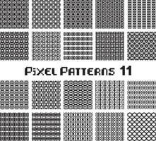 Pixel pattern seamless, black and white color. Patterns set in retro design. vector