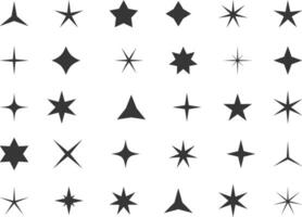 Set of stars and highlights. Star icon. Vector illustration.