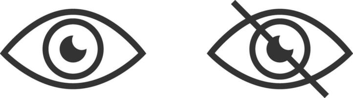 Show password icon, eye symbol. Vector vision hide from watch icon. Secret view web design element.