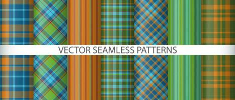 Set background check texture. Tartan textile pattern. Seamless fabric vector plaid.