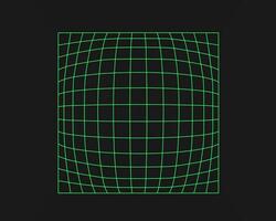Cyberpunk perspective tunnel. Cyber geometry y2k element. Isolated style on black background. Vector trendy illustration.