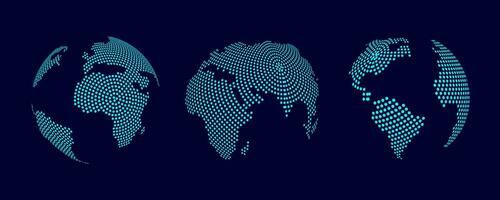 concepto de global comunicación o mundo tecnología, gráfico de punteado globo para decorativo diseño vector