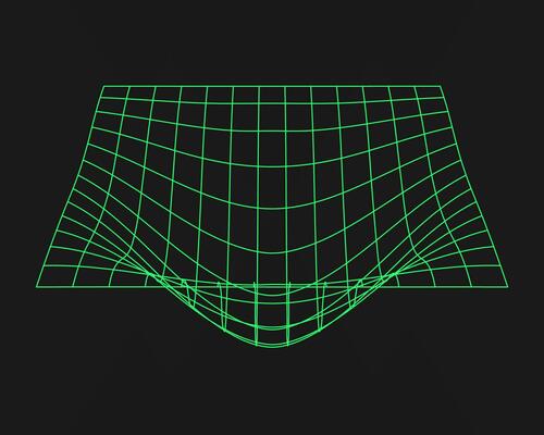 Cyber geometry y2k element. Cyberpunk shape. Isolated style on black background. Vector trendy illustration.