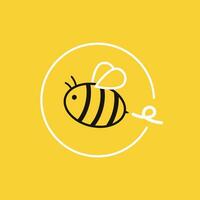 abeja logo diseño. abeja vector. abeja dibujos animados personaje diseño. gratis espacio para texto. vector