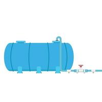 Water tank vector. Tap. Blue water tank on white background. vector